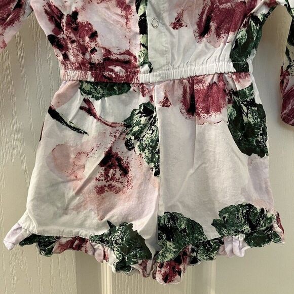 Bailey's Blossoms Floral Romper Long Sleeve Shorty Pockets Girls Size 2T - Picture 13 of 13